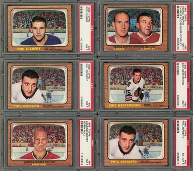 1966/67 Topps Hockey PSA-Graded Collection (18) Including Hall of Famers 